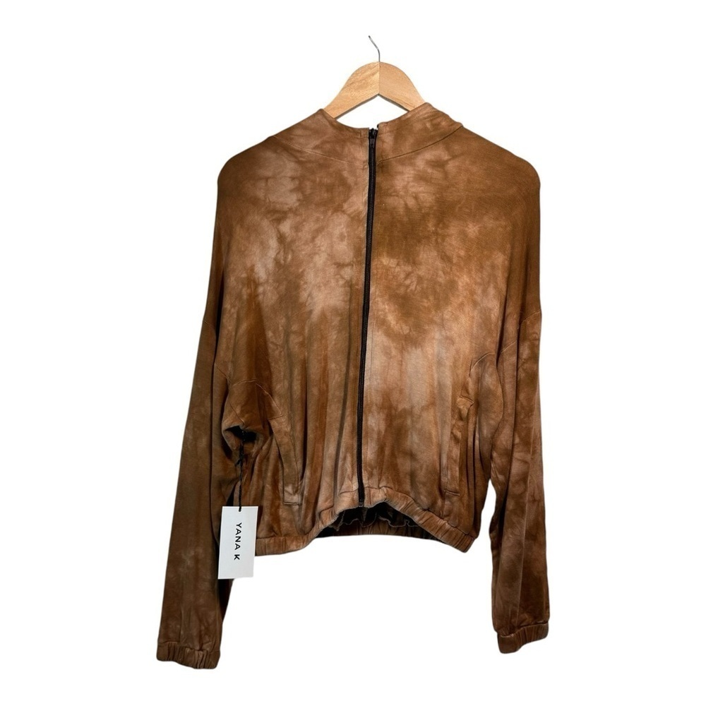 Yana K Harley Sweater Hoodie in Brown Tie Dye NWT